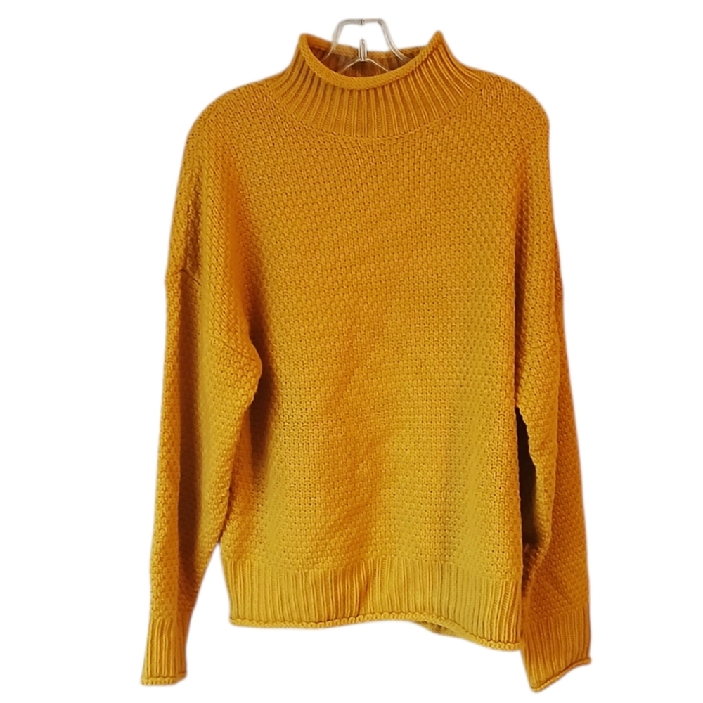 Zesica Cozy Mustard Turtleneck Sweater Size Large - Picture 2 of 5